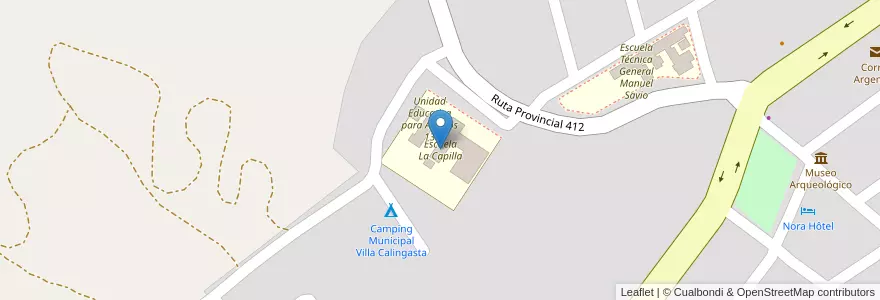 Mapa de ubicacion de Escuela La Capilla en Arjantin, San Juan, Şili, Calingasta.