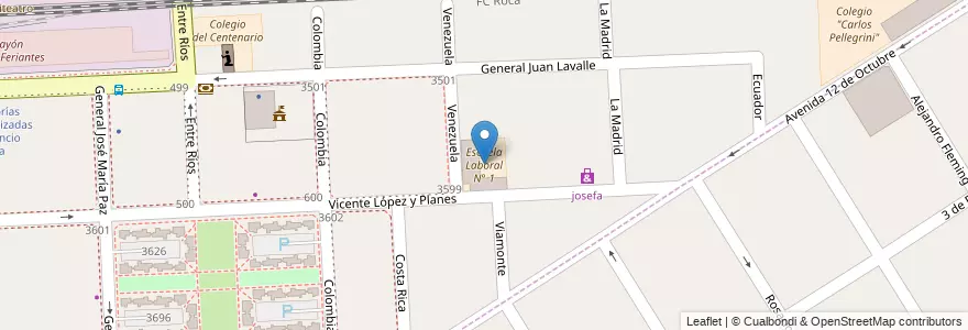 Mapa de ubicacion de Escuela Laboral N° 1 en Argentinië, Buenos Aires, Partido De Florencio Varela, Florencio Varela.