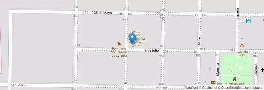 Mapa de ubicacion de Escuela Laboral Nº   3 en アルゼンチン, ラ・パンパ州, Departamento Rancul, Municipio De Caleufú.