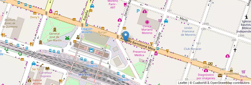 Mapa de ubicacion de Escuela Leicester en Argentine, Province De Buenos Aires, Partido De Moreno, Moreno.