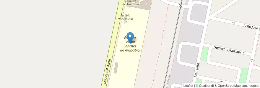 Mapa de ubicacion de Escuela Leonor Sánchez de Arancibia en Arjantin, San Juan, Şili, Caucete.