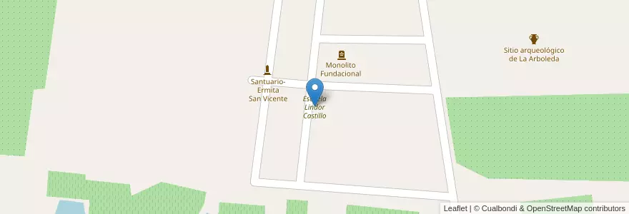 Mapa de ubicacion de Escuela Lindor Castillo en Argentina, Cile, Mendoza, Departamento Tupungato, Distrito La Arboleda.