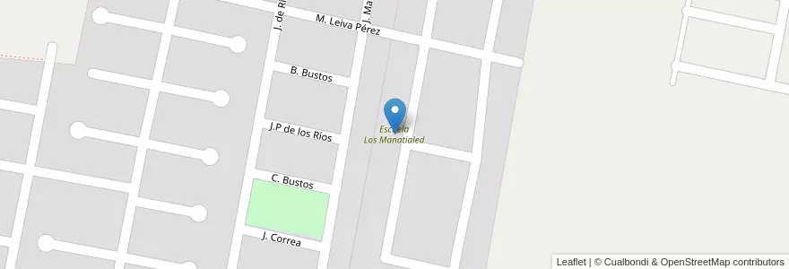 Mapa de ubicacion de Escuela Los Manatialed en Argentine, San Juan, Chili, Caucete.