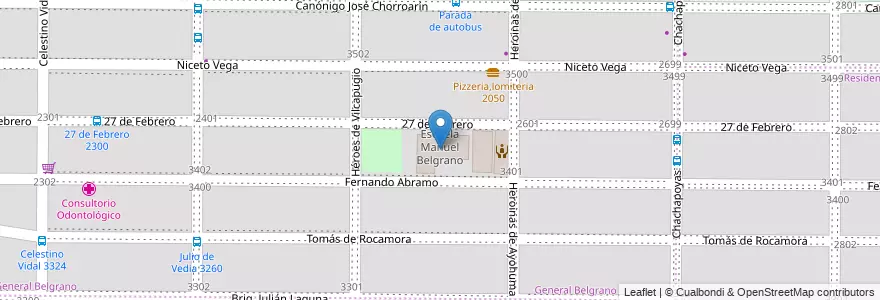 Mapa de ubicacion de Escuela Manuel Belgrano en Argentinië, Córdoba, Departamento Capital, Pedanía Capital, Córdoba, Municipio De Córdoba.