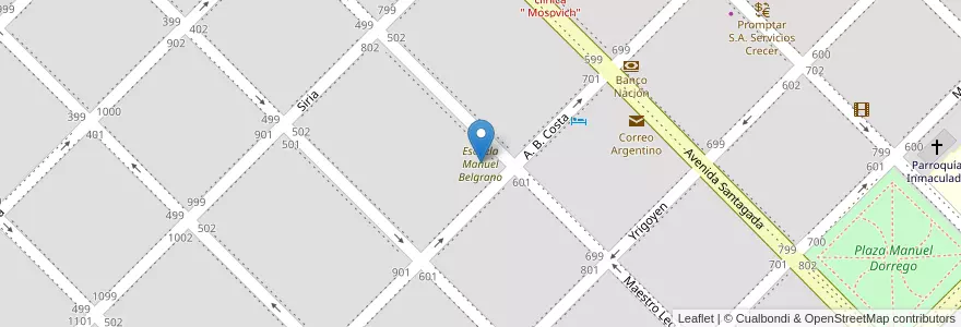 Mapa de ubicacion de Escuela Manuel Belgrano en Argentine, Province De Buenos Aires, Partido De Coronel Dorrego, Coronel Dorrego.