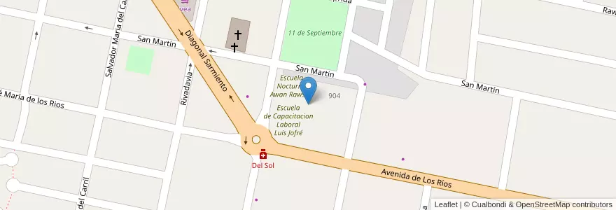 Mapa de ubicacion de Escuela Manuel Pacífico Antequeda en Argentinien, San Juan, Chile, Caucete.