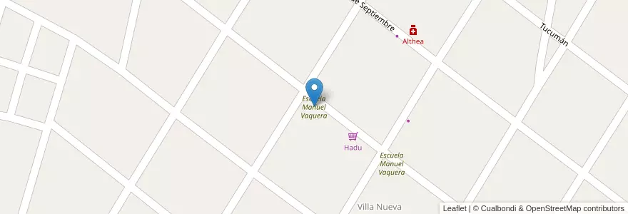 Mapa de ubicacion de Escuela Manuel Vaquera en アルゼンチン, トゥクマン州, Departamento Monteros, Municipio De Monteros, Monteros.