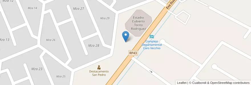 Mapa de ubicacion de Escuela Martín Fierro en 阿根廷, 智利, Mendoza, Departamento San Martín, Distrito Ciudad De San Martín.