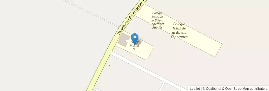 Mapa de ubicacion de Escuela Martín Gil en Argentine, San Juan, Chili, Calingasta.