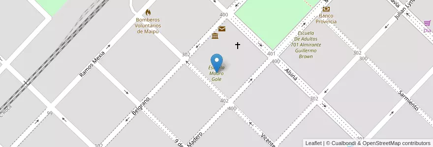 Mapa de ubicacion de Escuela Mauro Gole en Arjantin, Buenos Aires, Partido De Maipú, Maipú.