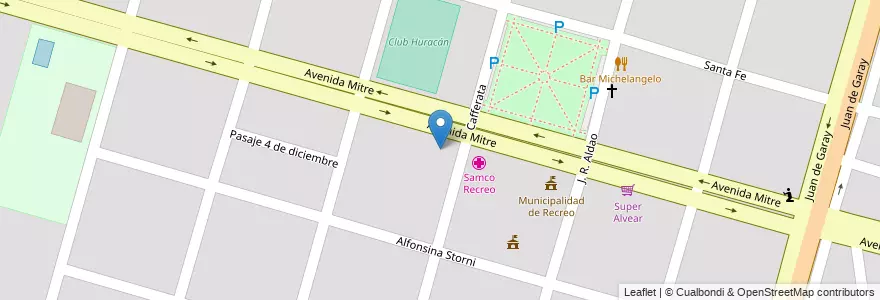 Mapa de ubicacion de Escuela Media 266 en 阿根廷, Santa Fe, Departamento La Capital, Municipio De Recreo.