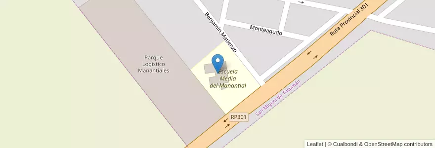 Mapa de ubicacion de Escuela Media del Manantial en アルゼンチン, トゥクマン州, Departamento Lules, El Manantial.