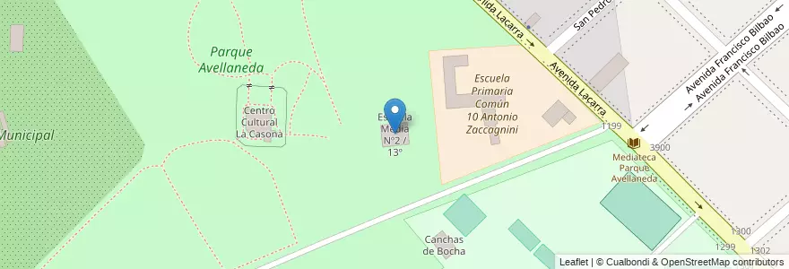 Mapa de ubicacion de Escuela Media Nº2 / 13º, Parque Avellaneda en 阿根廷, Ciudad Autónoma De Buenos Aires, Comuna 9, 布宜诺斯艾利斯.