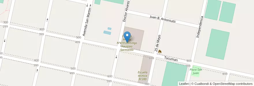Mapa de ubicacion de Escuela Media Nº419 Domingo Faustino Sarmiento en Arjantin, Santa Fe, Municipio De Chañar Ladeado, Departamento Caseros.