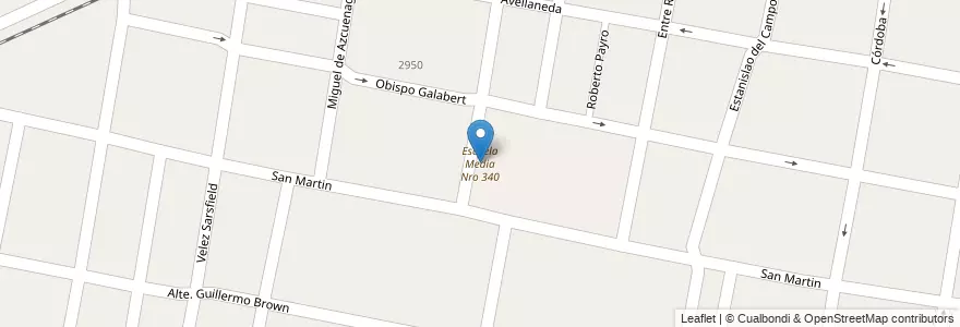 Mapa de ubicacion de Escuela Media Nro 340 en 阿根廷, Santa Fe, Departamento La Capital, Santo Tomé.