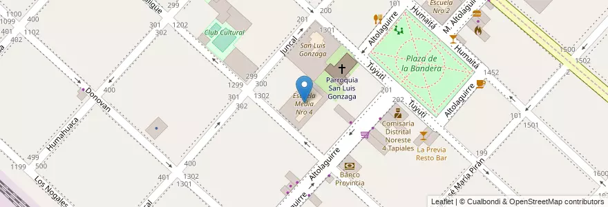 Mapa de ubicacion de Escuela Media Nro 4 en 아르헨티나, 부에노스아이레스주, Partido De La Matanza, Tapiales.