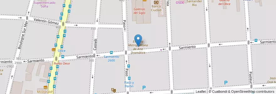 Mapa de ubicacion de Escuela Metropolitana de Arte Dramático, Balvanera en Arjantin, Ciudad Autónoma De Buenos Aires, Comuna 3, Buenos Aires.