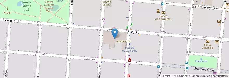 Mapa de ubicacion de Escuela Misericordia en アルゼンチン, コリエンテス州, Departamento Capital, Corrientes, Corrientes.