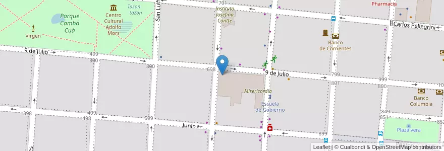 Mapa de ubicacion de Escuela Misericordia en الأرجنتين, Corrientes, Departamento Capital, Corrientes.