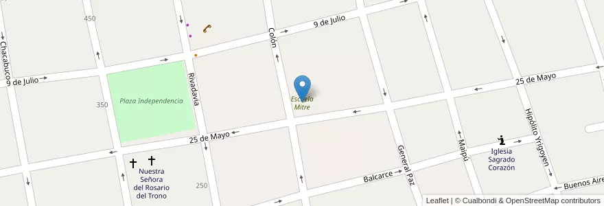 Mapa de ubicacion de Escuela Mitre en アルゼンチン, サンルイス州, Juan Martín De Pueyrredón, Municipio De San Luis, San Luis.