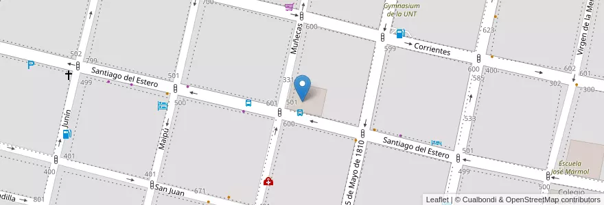Mapa de ubicacion de Escuela Mitre en Argentinien, Tucumán, San Miguel De Tucumán, Departamento Capital, San Miguel De Tucumán.