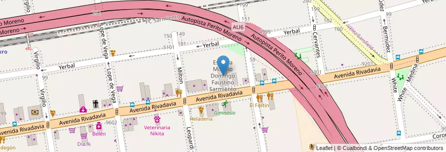 Mapa de ubicacion de Escuela Modelo Domingo Faustino Sarmiento, Villa Luro en アルゼンチン, Ciudad Autónoma De Buenos Aires, ブエノスアイレス, Comuna 10.