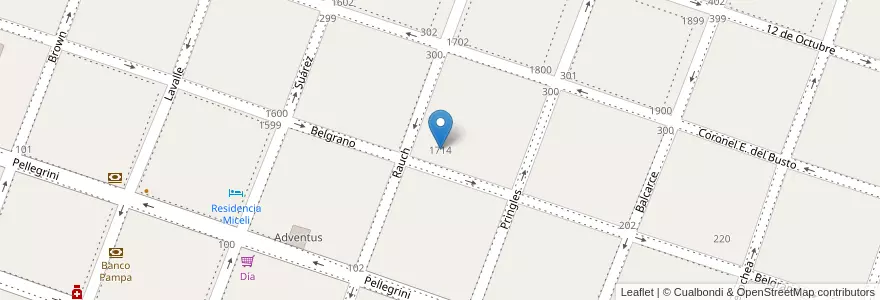Mapa de ubicacion de Escuela Monseñor Espinosa De San Jose en Argentina, Buenos Aires, Partido De Bragado, Bragado.