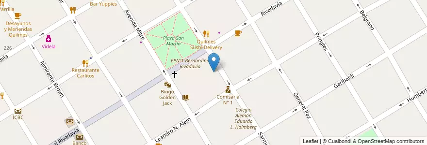 Mapa de ubicacion de Escuela Municipal de Bellas Artes en Argentina, Provincia Di Buenos Aires, Partido De Quilmes, Quilmes.