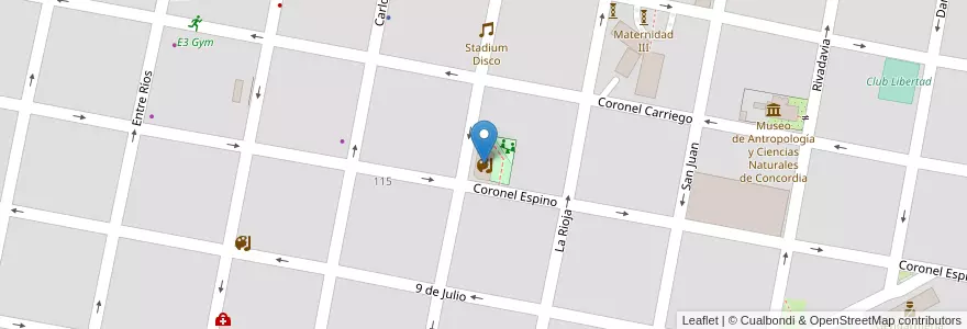 Mapa de ubicacion de Escuela Municipal de Cerámica en آرژانتین, استان انتره ریوس, Departamento Concordia, Distrito Suburbios, Concordia, Concordia.