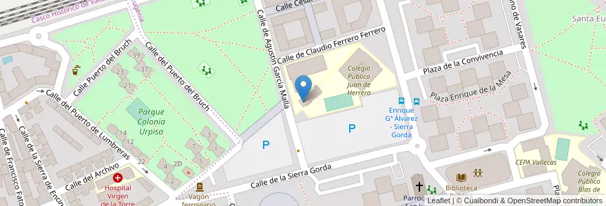 Mapa de ubicacion de Escuela Municipal de Música Villa de Vallecas en إسبانيا, منطقة مدريد, منطقة مدريد, Área Metropolitana De Madrid Y Corredor Del Henares, مدريد.