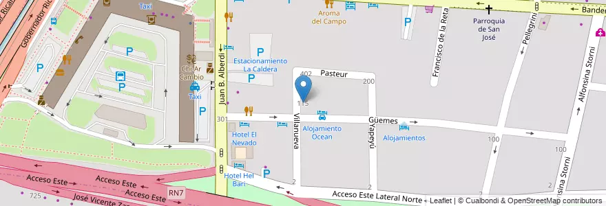 Mapa de ubicacion de Escuela Municipal de Rock en Аргентина, Чили, Мендоса, Departamento Guaymallén, Distrito San José.