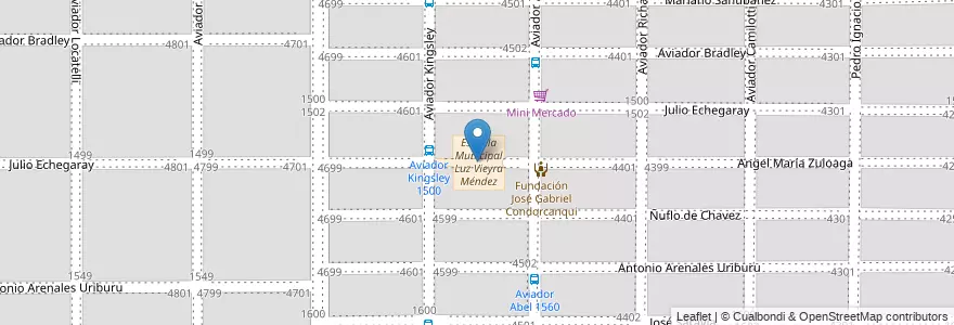Mapa de ubicacion de Escuela Municipal Luz Vieyra Méndez en 阿根廷, Córdoba, Departamento Capital, Pedanía Capital, Córdoba, Municipio De Córdoba.