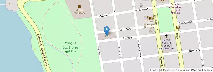 Mapa de ubicacion de Escuela Municipal N°1 ¨JUAN GALO DE LAVALLE¨ en 阿根廷, 布宜诺斯艾利斯省, Partido De Chascomús.
