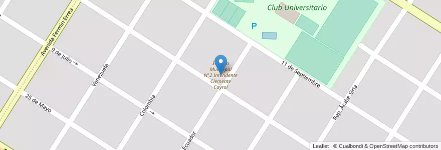 Mapa de ubicacion de Escuela Municipal N°2 Intendente Clemente Cayrol en Argentinië, Buenos Aires, Partido De General Pueyrredón, Mar Del Plata.