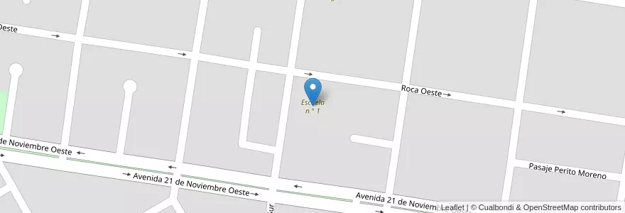 Mapa de ubicacion de Escuela n.° 1 en آرژانتین, شیلی, استان سانتا کروس، آرژانتین, Corpen Aike, Comandante Luis Piedrabuena, Comandante Luis Piedrabuena.
