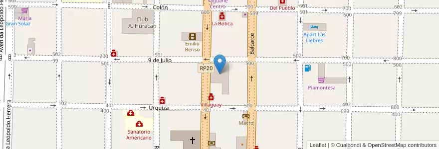 Mapa de ubicacion de Escuela N 1 en アルゼンチン, エントレ・リオス州, Departamento Villaguay, Distrito Lucas Al Sud, Villaguay.