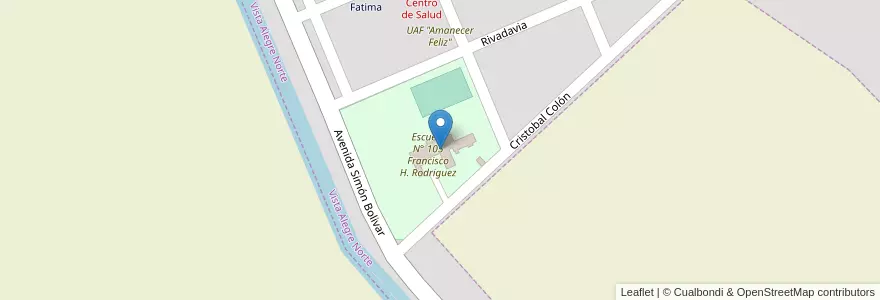 Mapa de ubicacion de Escuela N° 105 "Francisco Humberto Rodriguez" en アルゼンチン, チリ, ネウケン州, Departamento Confluencia, Vista Alegre, Vista Alegre Norte.