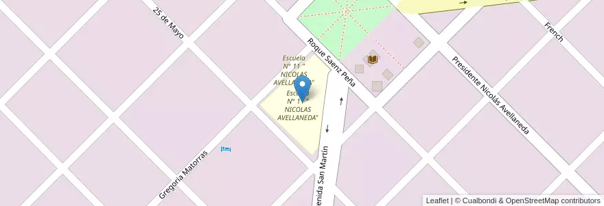 Mapa de ubicacion de Escuela N° 11 " NICOLAS AVELLANEDA" en Argentinien, Provinz Río Negro, Departamento Avellaneda, Fray Luis Beltrán.
