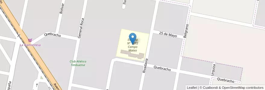Mapa de ubicacion de Escuela N° 1272 Campo Mateo en Argentina, Santa Fe, Departamento San Lorenzo, Municipio De Timbúes, Timbúes.