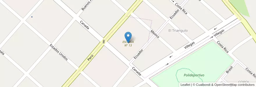 Mapa de ubicacion de ESCUELA N° 13 en Аргентина, Чили, Неукен, Departamento Confluencia, Centenario.