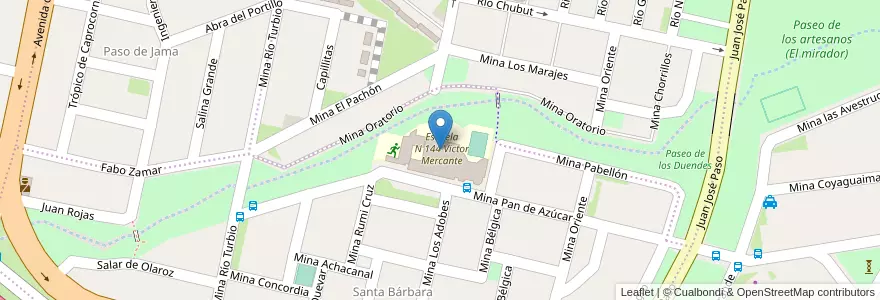 Mapa de ubicacion de Escuela N 144 Victor Mercante en Arjantin, Jujuy, Departamento Palpalá, Municipio De Palpalá.