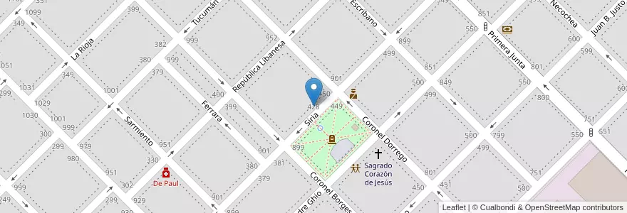 Mapa de ubicacion de Escuela N 18 Domingo F. Sarmiento en Argentina, Buenos Aires, Partido De Junín, Junín.