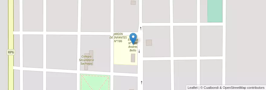 Mapa de ubicacion de Escuela N° 188 Andres Bello en Argentinien, Santiago Del Estero, Departamento Alberdi, Sachayoj.