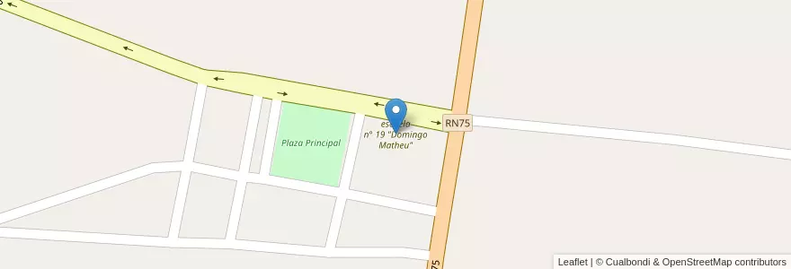 Mapa de ubicacion de escuela n° 19 "Domingo Matheu" en الأرجنتين, La Rioja, Departamento Castro Barros.