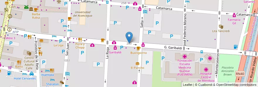 Mapa de ubicacion de Escuela N° 2-002 Pedro Nolasco Ferreyra en 阿根廷, 智利, Mendoza, Departamento Capital, Ciudad De Mendoza, Sección 3ª Parque O'Higgins.