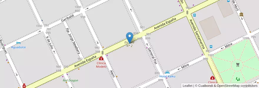 Mapa de ubicacion de Escuela N* 2 en Arjantin, Buenos Aires, Partido De Tandil, Tandil.