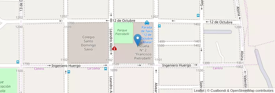 Mapa de ubicacion de Escuela N° 2 "Francisco Pietrobelli" en Argentine, Chubut, Departamento Escalante, Comodoro Rivadavia.