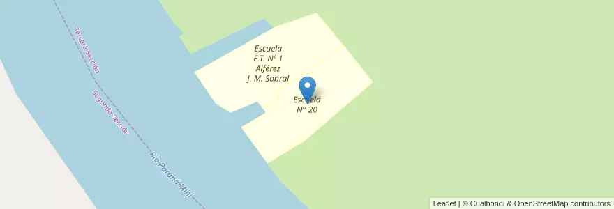 Mapa de ubicacion de Escuela N° 20 en Argentinië, Buenos Aires, Segunda Sección, Partido De San Fernando, Tercera Sección.