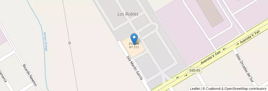 Mapa de ubicacion de Escuela N* 213 en アルゼンチン, ブエノスアイレス州, Partido De Esteban Echeverría.