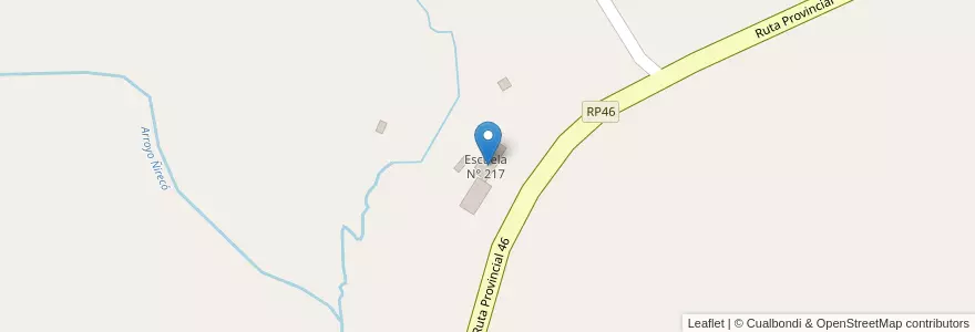 Mapa de ubicacion de Escuela N° 217 en Arjantin, Şili, Neuquén, Departamento Zapala.